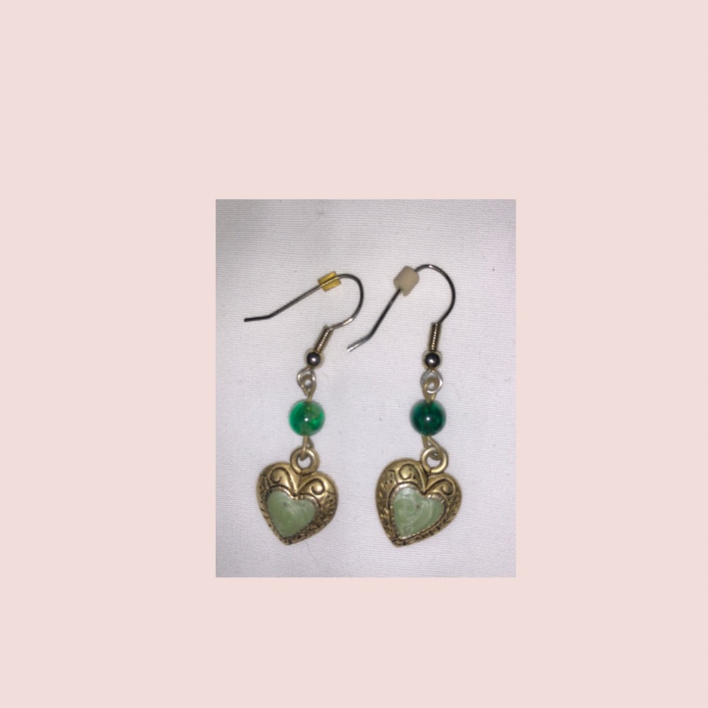 gold heart earrings